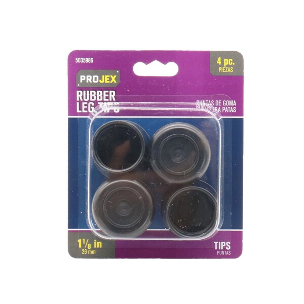 Projex Projex Rubber Leg Tip Black Round 1-1/8 in. W 4 pk P0050 - main